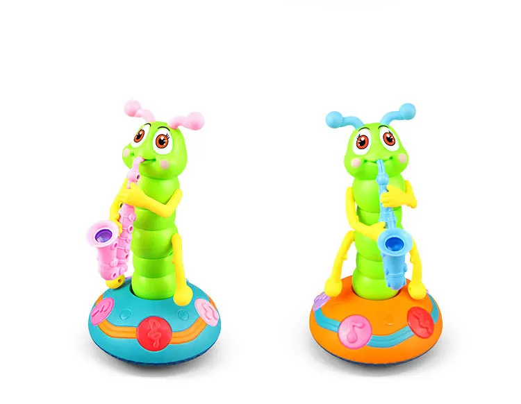 Zhiqu ของเล่นขายดีหนอนผีเสื้อไฟฟ้าเต้นรำแกว่งและบิดตัวแมลงแสงและเพลงร้องเพลงของเล่นสำหรับเด็ก