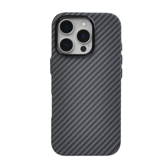 Business-Style Carbon Fiber Textured Magnetic Protective Cover for iPhone 16 Pro Max Slim Dry Hard PC Aramid Fiber Phone Case