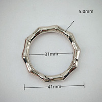 Stok Tersedia Carabiner Bulat Desain Bentuk Bambu 19mm 0.75inch dari Paduan Seng, Pengait Jepret Bulat, Cincin Pegas Bentuk O
