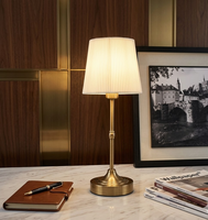 Lampe de table plissée sans fil rechargeable de style nordique classique pour chambre d'hôtel, éclairage de luxe pour décoration de mariage et salon