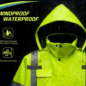 Áo khoác bảo hộ lao động phản quang, chất liệu dày dặn, chống thấm nước, dùng cho công trường xây dựng, may đo theo yêu cầu, mùa đông - Product Image 6