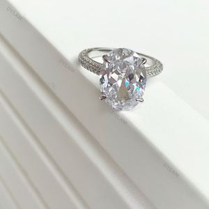 Bagues en argent Dylam pour hommes, modèles solitaires, idées pour fiançailles, grandes pierres précieuses ovales avec pavé de zircons, bagues de mariée en argent et zircon - Product Image 2