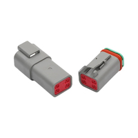 Conector Automotriz Impermeable de 4 Pines, Carcasa de Plástico Gris, Enchufe Eléctrico para Automóvil, Uso en Cableado de Vehículos