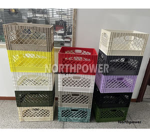 공장 가격 플라스틱 24 쿼트 다목적 헤비 듀티 우유 상자 스태킹 보관 주최자 컨테이너 빈 상자 상자 상자 공장 - Product Image 6