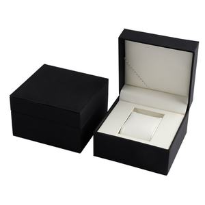 Wholesale Luxury Black Leather <b>Watch</b> <b>Box</b> with Custom Logo Square OEM ODM Luxury Jewelry Packaging <b>Box</b> - Product Image 1