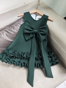 Abito Elegante Personalizzato per Ragazze con Fiocco, Senza Maniche, per Banchetti, Compleanni, Spettacoli, Feste, Natale, con Volant 3D - Product Image 5