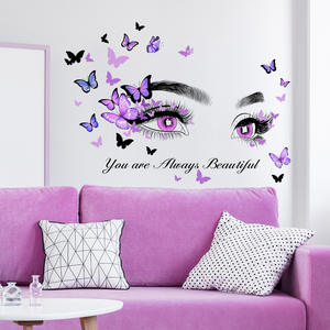 Décoration de la maison <span class=keywords><strong>chambre</strong></span> 3d yeux salon de beauté stickers muraux pour filles - Product Image 1