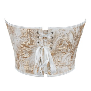 Culotte de contrôle de mise en forme du corps imprimé or sans bretelles pour femmes Sexy bustier tubulaire avec corps respirant et ferme - Product Image 3
