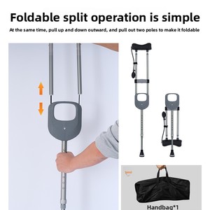 Bantuan jalan latihan rehabilitasi medis penyerap guncangan pegas kruk bawah ganda anti selip untuk lengan pendek anak muda - Product Image 3