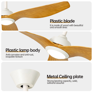 Hiện đại câm 42/52 inch 3 lưỡi điều khiển từ xa nhà máy bán hàng trực tiếp khách sạn tuôn ra gắn kết cơ thể kim loại LED quạt trần với ánh sáng - Product Image 3