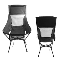 Chaise de camping pliable en aluminium à dossier haut, portable, pour l'extérieur, vente en gros d'usine