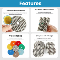 Disques de ponçage flexibles 80 mm pour machines à pierre, disques de polissage diamantés à liant résineux pour marbre et granit, utilisation humide et sèche