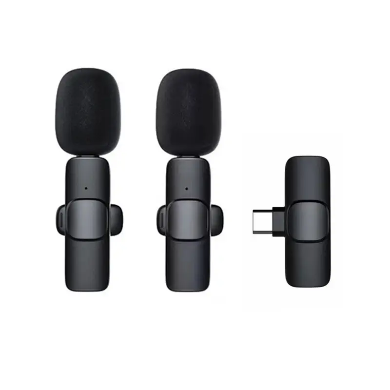 2022 1 drag 2 small microphone with Collar Clip on Lapel Mic Wireless Microphone for iPhone Micro Small Mics