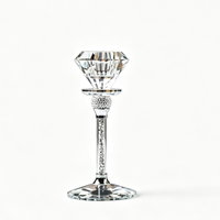 Chandelier en cristal en forme de diamant, à pied haut, pour dîner aux chandelles et décoration de mariage