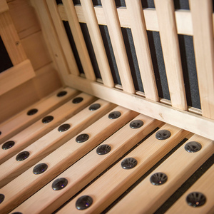 Sauna Finlandese a Vapore Secco per Interni a Infrarossi Lontani per 2 Persone in Legno di Hemlock/Cedro Rosso del Produttore OEM - Product Image 5