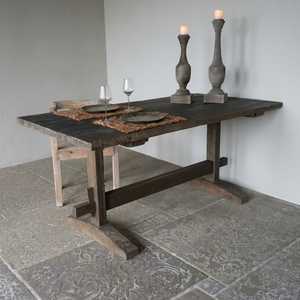Mesa de Comedor Rústica Hecha a Mano, Mesa de Cocina Estilo Granja, Muebles de Comedor de Madera Reciclada, Mesa Grande de Madera Natural - Product Image 1
