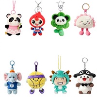 Porte-clés en métal personnalisés en peluche, figurines mascotte d'entreprise, jouets en peluche, porte-clés en forme d'alien de dessin animé
