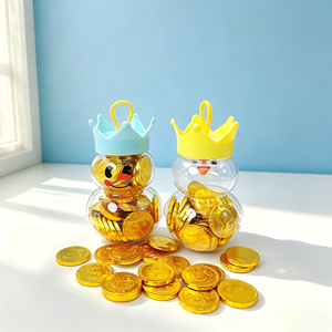 Chocolat Bonbons Bonhomme de Neige en Pot avec Pièce <span class=keywords><strong>d</strong></span>'Or, Bouteille à Bouchon Couronne, Cadeau de Chocolat pour Enfants - Product Image 3