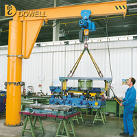 Grue à flèche de type colonne 1T 3T 5T avec palan électrique à câble pour levage industriel à faible hauteur de plafond