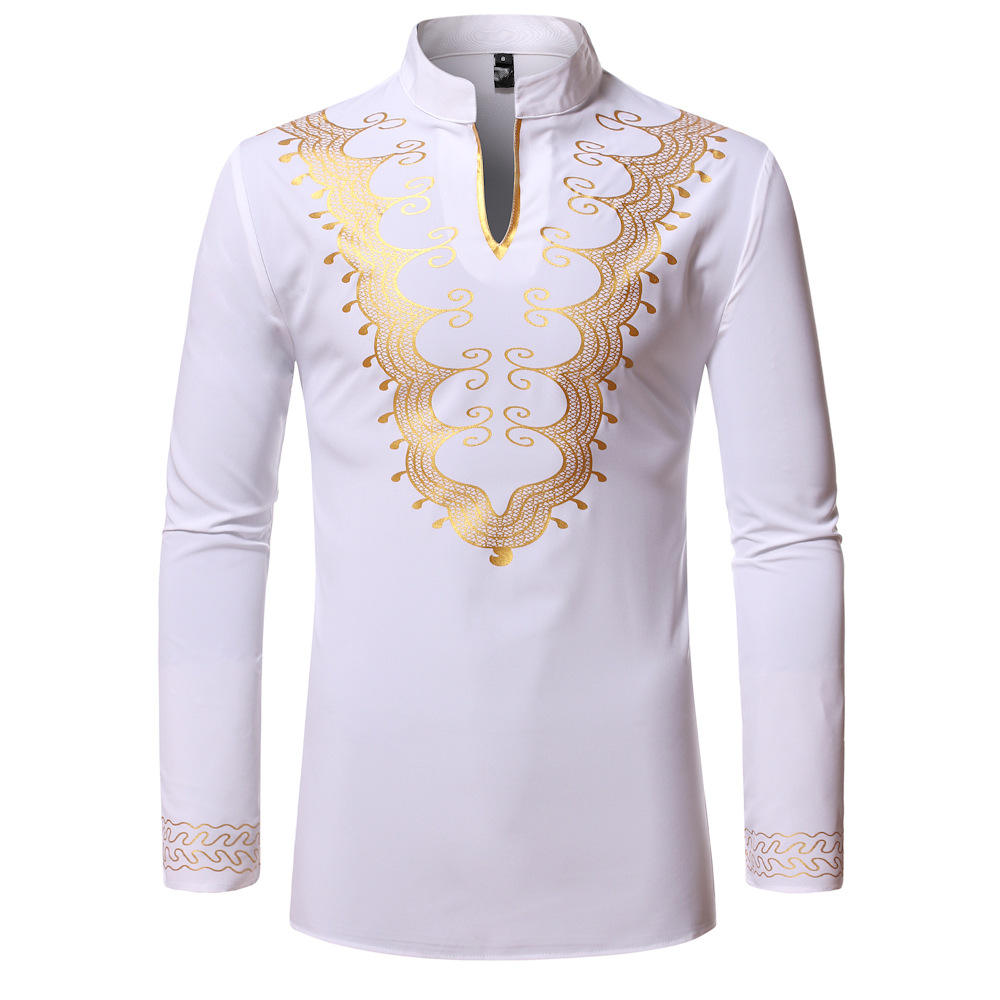 Pagne Africain Chemise Col Mao Homme Mariage Chemise Homme En