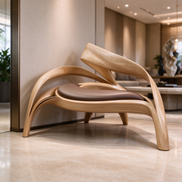 Chaise en bois courbé, fauteuil en bois courbé, chaise longue design, chaise d'appoint de niche, chaise de loisirs sur mesure, mobilier d'hôtel, décoration de villa