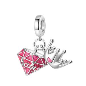 Cross-Border Nuevo para Pink Series Regalo Princess Cut Girl Bag Shoes Charms Beads DIY Accesorios Charms Platinum - Product Image 5