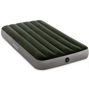 INTEX 64107 şişme yeşil tek Airbed kapalı ve açık için kamp yatağı akın