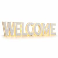 Enseigne néon LED personnalisée WELCOME, lettres 3D rétroéclairées, décoration murale ou de table, signalétique lumineuse pour boutique, mariage, entreprise