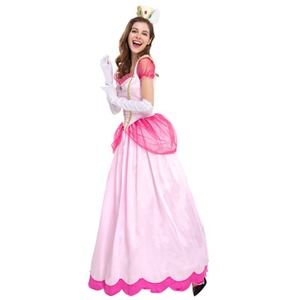 Nuevo Estilo Vestido de <span class=keywords><strong>Princesa</strong></span> Echo para <span class=keywords><strong>Mujer</strong></span>, <span class=keywords><strong>Disfraz</strong></span> de Reina para Fiesta Real, Atuendo Rosa Flor de Durazno - Product Image 3