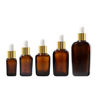 Botol Kaca Minyak Esensial Persegi Kecil Pabrik Xuzhou Pengiriman Cepat Grosir 10 Ml-100 Ml Botol Kosmetik Kaca Amber Kustom