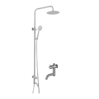 304 acier inoxydable contemporain mitigeur salle de bain robinet robinets mural pluie douche ensemble Massage doux pour appartements