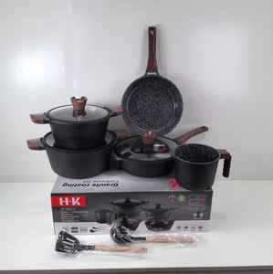 New Design10-Piece Non-Stick Silicone Glass Lid Cast Aluminum Casserole Household MilkPot &amp; Deep <strong>Sauce</strong> <strong>Pot</strong> Fryer Cookware Set - Product Image 1