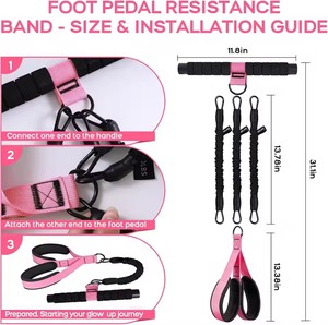 Banda <span class=keywords><strong>de</strong></span> Resistencia Multifuncional Mejorada con 3 Tubos Ajustables <span class=keywords><strong>para</strong></span> Entrenamiento <span class=keywords><strong>de</strong></span> Fitness, Culturismo y Ejercicio, con Pedal y Asa - Product Image 2