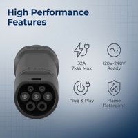 Adaptateur de charge pour véhicule électrique GB/T vers Type 1 32A, standard Chine vers États-Unis/Japon 250V, pour véhicule électrique ADAPTATEUR