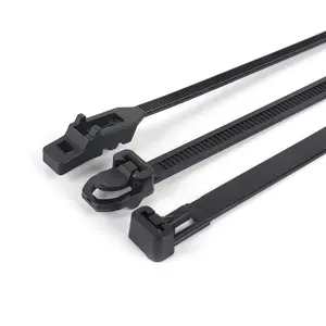 8 Inch Releasable UV BLACK Natural Color Reused Plastic Straps Cable Ties Zip Ties Reusable Wire Nylon Cable Ties