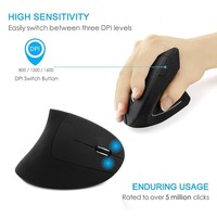 Penjualan Terbaik 2.4ghz komputer Laptop optik nirkabel gulir Mouse vertikal ergonomis