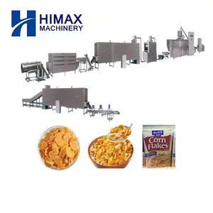 Full automatic corn flakes production line puffed corn snacks making machine integrated industry and trade manufacturer