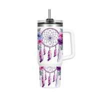 Autocollants UV personnalisés en gros pour gobelets de 40 oz, motifs de dessins animés, surface lisse et rigide, impression par transfert durable
