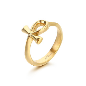 Anello da uomo KALEN antico egiziano Ankh <span class=keywords><strong>anelli</strong></span> di gioielli in acciaio inossidabile - Product Image 1