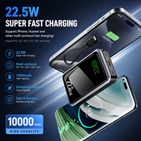 Batterie externe sans fil à charge rapide 22,5 W avec câble intégré, grande capacité 10000 mAh/20000 mAh, vente en gros personnalisée