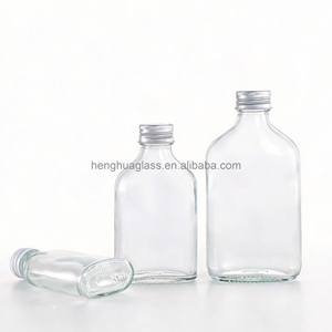 Bouteilles en verre plates et rondes personnalisées de 50 ml, 100 ml, 200 ml, 250 ml, 350 ml, 500 ml, transparentes, noires, blanches, rouges, pour <span class=keywords><strong>café</strong></span>, whisky, <span class=keywords><strong>liqueur</strong></span> - Product Image 5