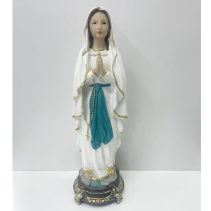 Statue religieuse catholique en résine, faite à la main et peinte à la main, respectueuse de l'environnement, figurine de Marie et de Saint Jude, ornement de bureau, autel de prière à domicile - Product Image 3