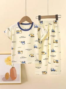 Ensemble de <span class=keywords><strong>pyjama</strong></span> d'été pour enfants, dessin animé mignon en coton à manches courtes, t-shirt d'été pour bébé garçon, vêtements de maison, <span class=keywords><strong>pyjama</strong></span> pour filles, vente en gros - Product Image 2