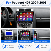 Fournisseur en gros d'autoradios avec écran tactile capacitif de 9 pouces, audio haute résolution, Android Auto pour Peugeot 407 2004-2008