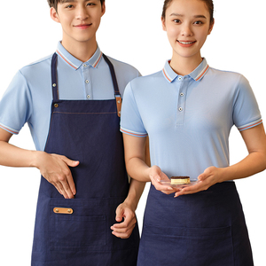 Hotel Cafe Bar Waiter Suit Restaurant Manager Uniform Lapel Short Sleeve Uniforms Restaurant Work Shirt Printing - Product Image 6