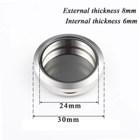1pc 30mm Locket Kaca Paduan Seng untuk Menyimpan Kenangan, Locket Mengambang, Aksesoris DIY, Kotak Penyimpanan Batu untuk Ponsel, Stiker