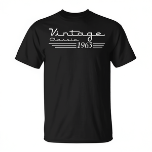 T-shirt vintage classique 1963, cadeau de 62e anniversaire pour hommes et femmes, taille adulte unisexe - Product Image 2