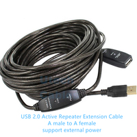Câble d'extension répéteur actif USB 2.0 mâle-femelle personnalisé de 5 m (16 pi) avec blindage tressé, conducteur en cuivre pur et gaine en PVC