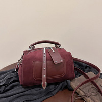 Sac Boston portable simple de style coréen pour femme, nouvelle collection automne 2025, sac à bandoulière rétro de luxe discret et élégant