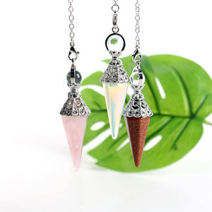 Pendules en cristal de guérison énergétique naturelle en gros, pierres hexagonales, pendentifs en cristal, pendule de l'âme pour la décoration - Product Image 4